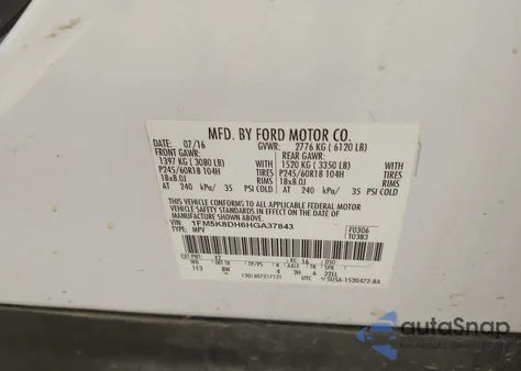 2017 Ford Explorer Xlt from USA, damaged, VIN 1FM5K8DH6HGA37843